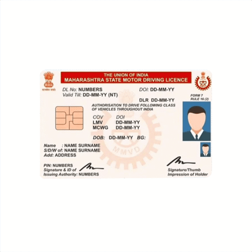 Indian PVC Driving Licence Card Print online order now