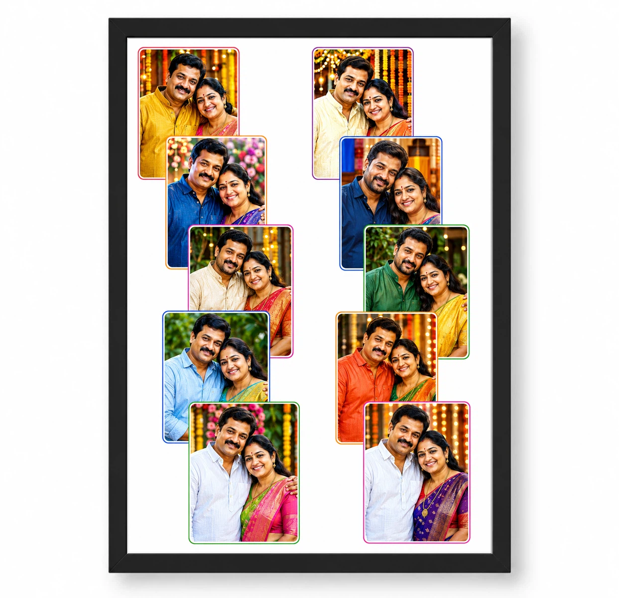 10 Photo Collage Frame 10 Cascade Diagonal Flow Layout 1 10 Photo Collage Frame 10 Cascade Diagonal Flow Layout