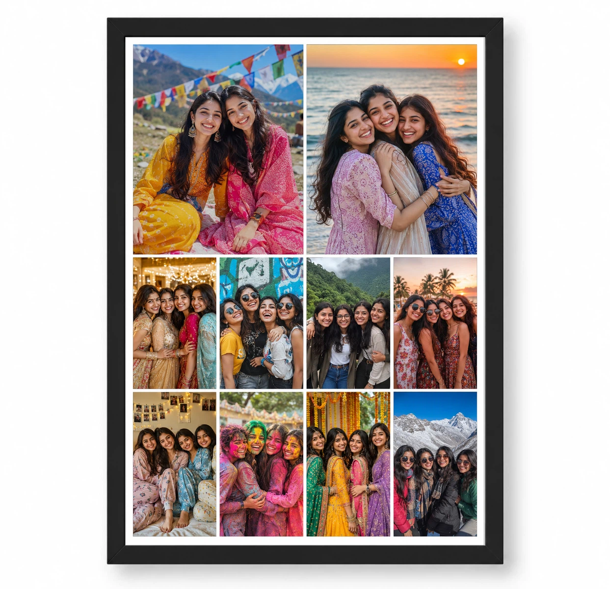 10 Photo Collage Frame 2+4+4 Three Tier Grid Layout 1 10 Photo Collage Frame 2+4+4 Three Tier Grid Layout