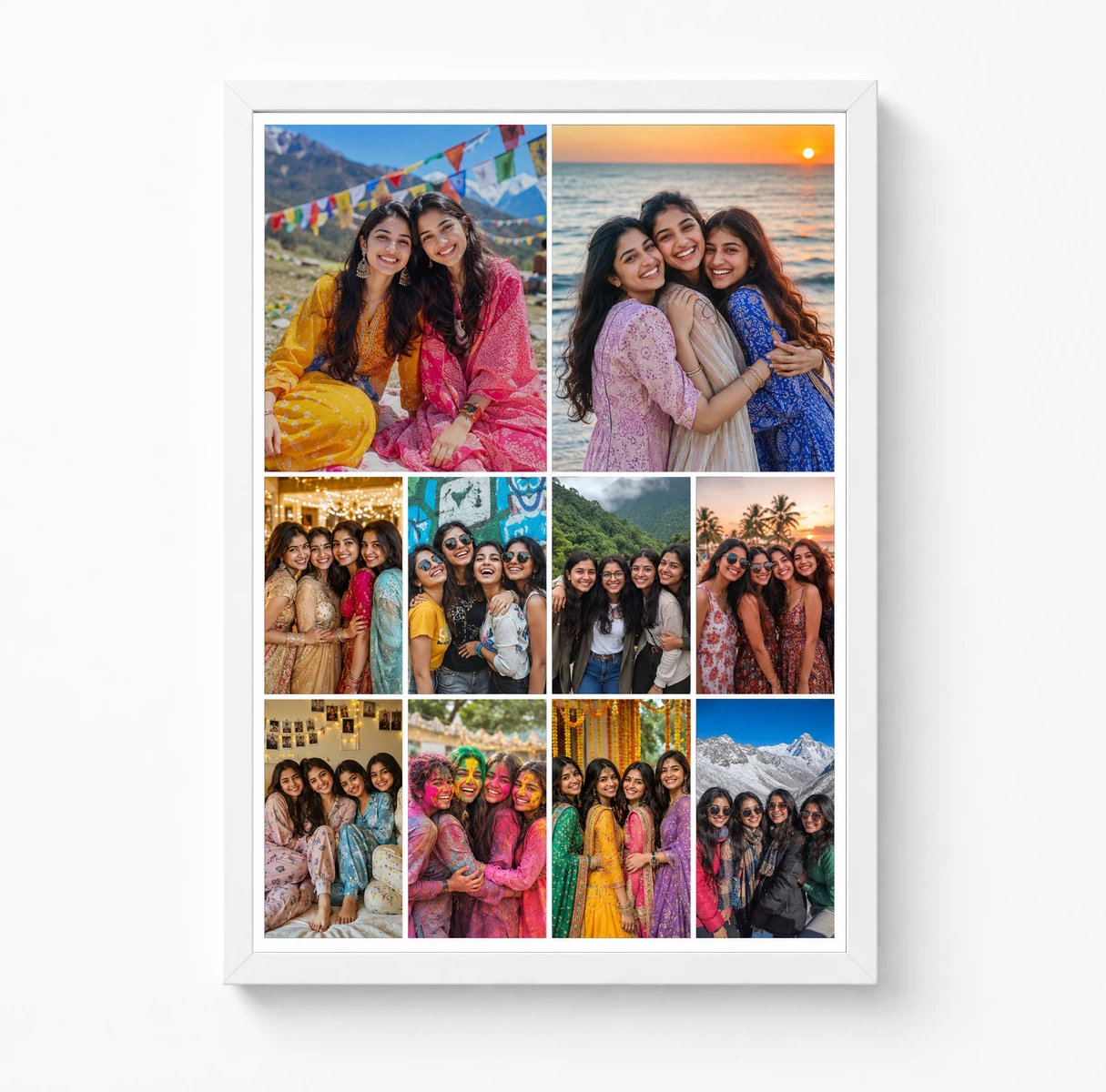 10 Photo Collage Frame 2+4+4 Three Tier Grid Layout 3 10 Photo Collage Frame 2+4+4 Three Tier Grid Layout - Image 3
