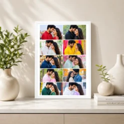 10 photo collage frame 2x5 vertical grid layout india 06 white 2