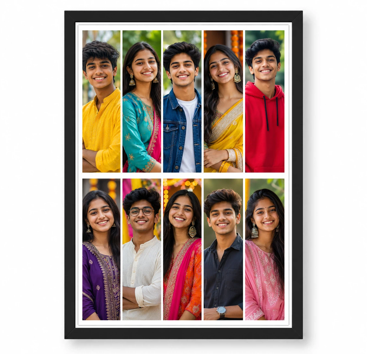 10 Photo Collage Frame 5 Top Row Full Width 5 Bottom Row Layout 1 10 Photo Collage Frame 5 Top Row Full Width 5 Bottom Row Layout