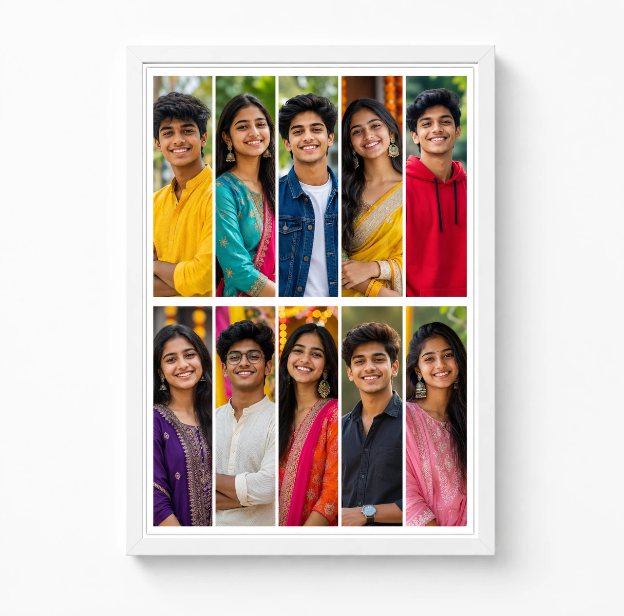 10 Photo Collage Frame 5 Top Row Full Width 5 Bottom Row Layout 3 10 Photo Collage Frame 5 Top Row Full Width 5 Bottom Row Layout - Image 3