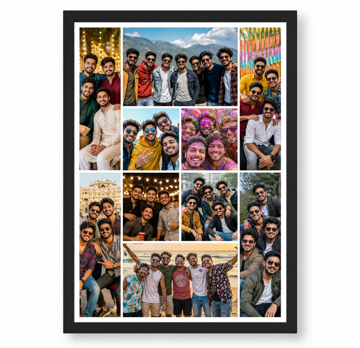 10 Photo Collage Frame Central Big 4+2+4 Frame Layout 1 10 Photo Collage Frame Central Big 4+2+4 Frame Layout