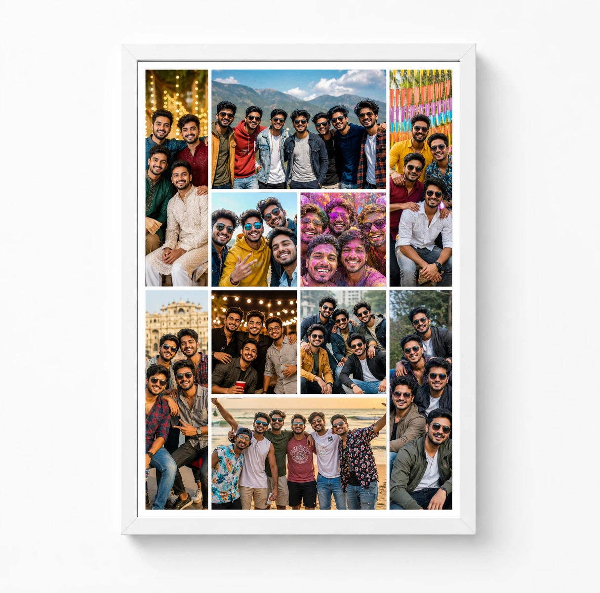 10 Photo Collage Frame Central Big 4+2+4 Frame Layout 3 10 Photo Collage Frame Central Big 4+2+4 Frame Layout - Image 3