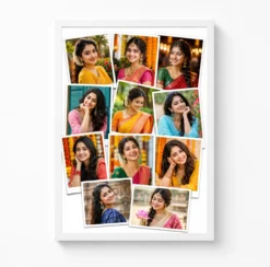 10 photo collage frame scattered mini polaroids 10 layout india 13 white main