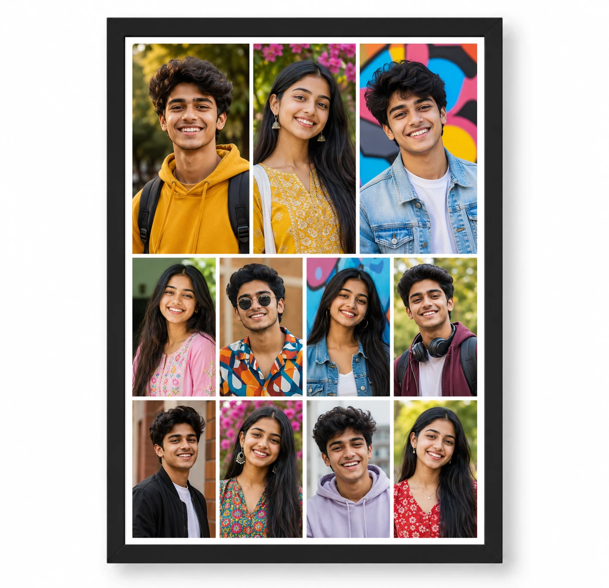 11 Photo Collage Frame 3+4+4 Three Row Layout 1 11 Photo Collage Frame 3+4+4 Three Row Layout