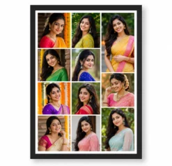 11 Photo Collage Frame Column Split 4+4+3 Vertical Layout