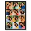 12 photo collage frame 3 column 4 each vertical strip layout india 06 black main