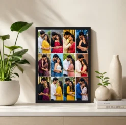 Alternative view of 12 Photo Collage Frame 4-Column Dual Row 12 Grid Layout