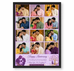 12 Photo Collage Frame Lilac Purple 12 Slot Elegant Layout
