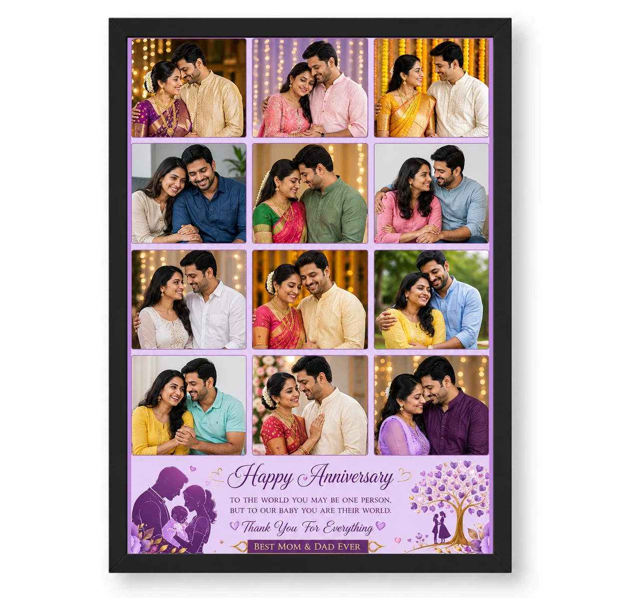 12 Photo Collage Frame Lilac Purple 12 Slot Elegant Layout 1 12 Photo Collage Frame Lilac Purple 12 Slot Elegant Layout