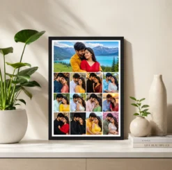Alternative view of 13 Photo Collage Frame 1 Wide Banner + 4x3 Grid Below Layout