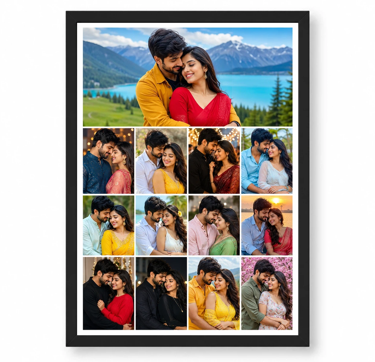 13 Photo Collage Frame 1 Wide Banner + 4x3 Grid Below Layout 1 13 Photo Collage Frame 1 Wide Banner + 4x3 Grid Below Layout