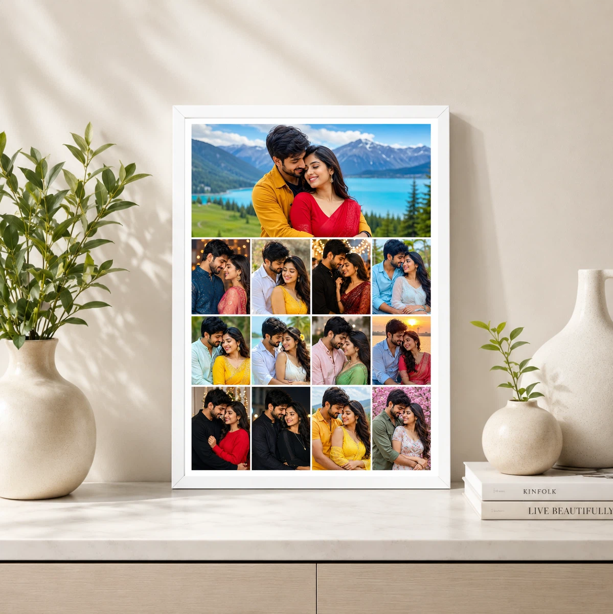 13 Photo Collage Frame 1 Wide Banner + 4x3 Grid Below Layout 4 13 Photo Collage Frame 1 Wide Banner + 4x3 Grid Below Layout - Image 4