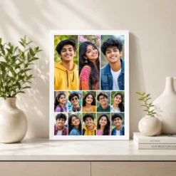 13 photo collage frame 3 big 10 small mixed layout india 07 white 2