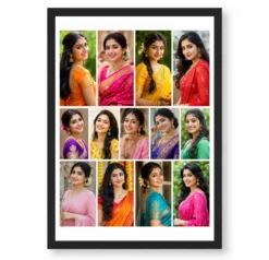 13 Photo Collage Frame 4+5+4 Three Row Mixed Layout