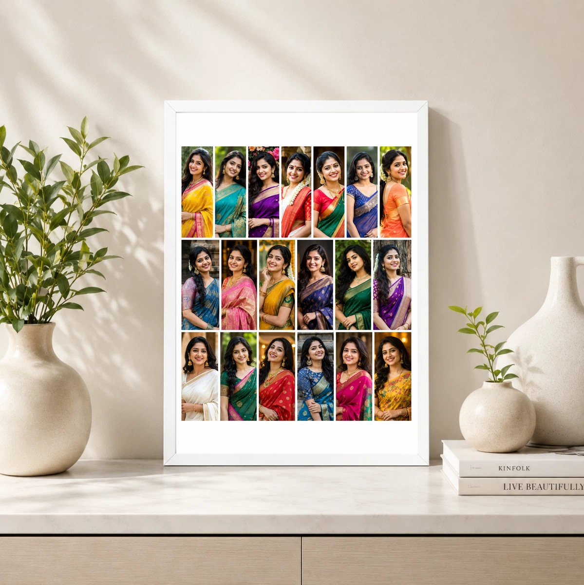13 Photo Collage Frame Brick Offset 7+6 Two Row Layout 4 13 Photo Collage Frame Brick Offset 7+6 Two Row Layout - Image 4
