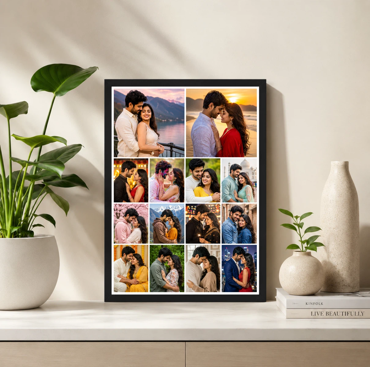 14 Photo Collage Frame 2+4+4+4 Four Tier Layout 2 14 Photo Collage Frame 2+4+4+4 Four Tier Layout - Image 2