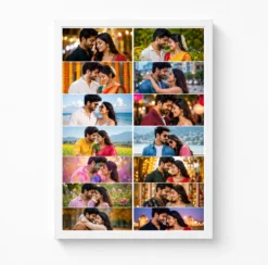 14 photo collage frame 2x7 vertical grid layout india 04 white main