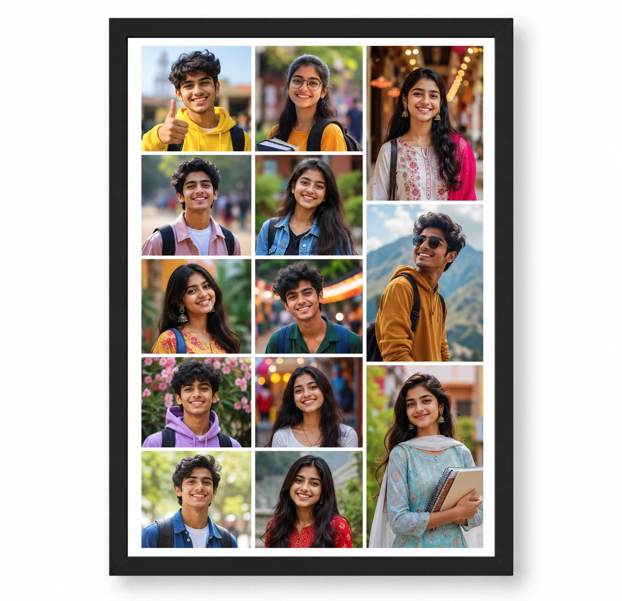 14 Photo Collage Frame 3-Column 5+5+4 Vertical Layout 1 14 Photo Collage Frame 3-Column 5+5+4 Vertical Layout