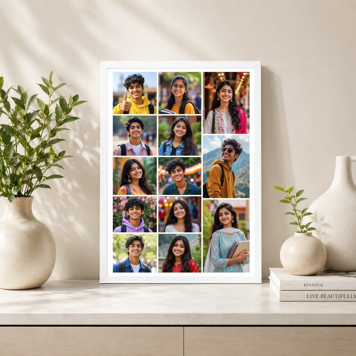 14 Photo Collage Frame 3-Column 5+5+4 Vertical Layout 4 14 Photo Collage Frame 3-Column 5+5+4 Vertical Layout - Image 4