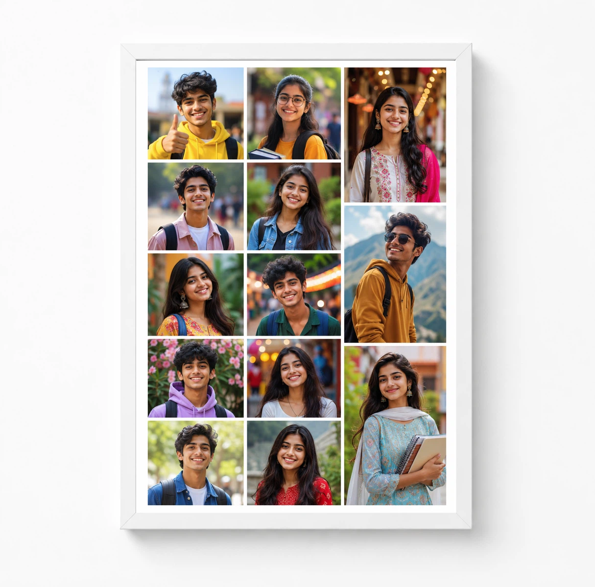 14 Photo Collage Frame 3-Column 5+5+4 Vertical Layout 3 14 Photo Collage Frame 3-Column 5+5+4 Vertical Layout - Image 3