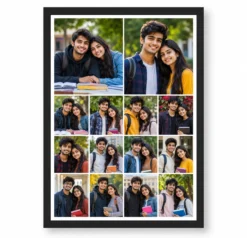 14 Photo Collage Frame 3x4 Grid Plus 2 Hero Layout