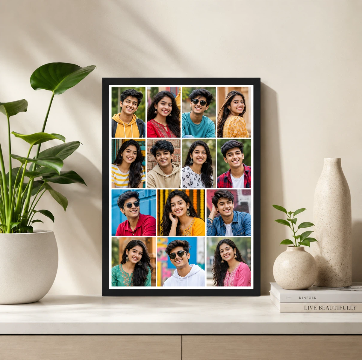 14 Photo Collage Frame 4+4+3+3 Four Row Layout 2 14 Photo Collage Frame 4+4+3+3 Four Row Layout - Image 2