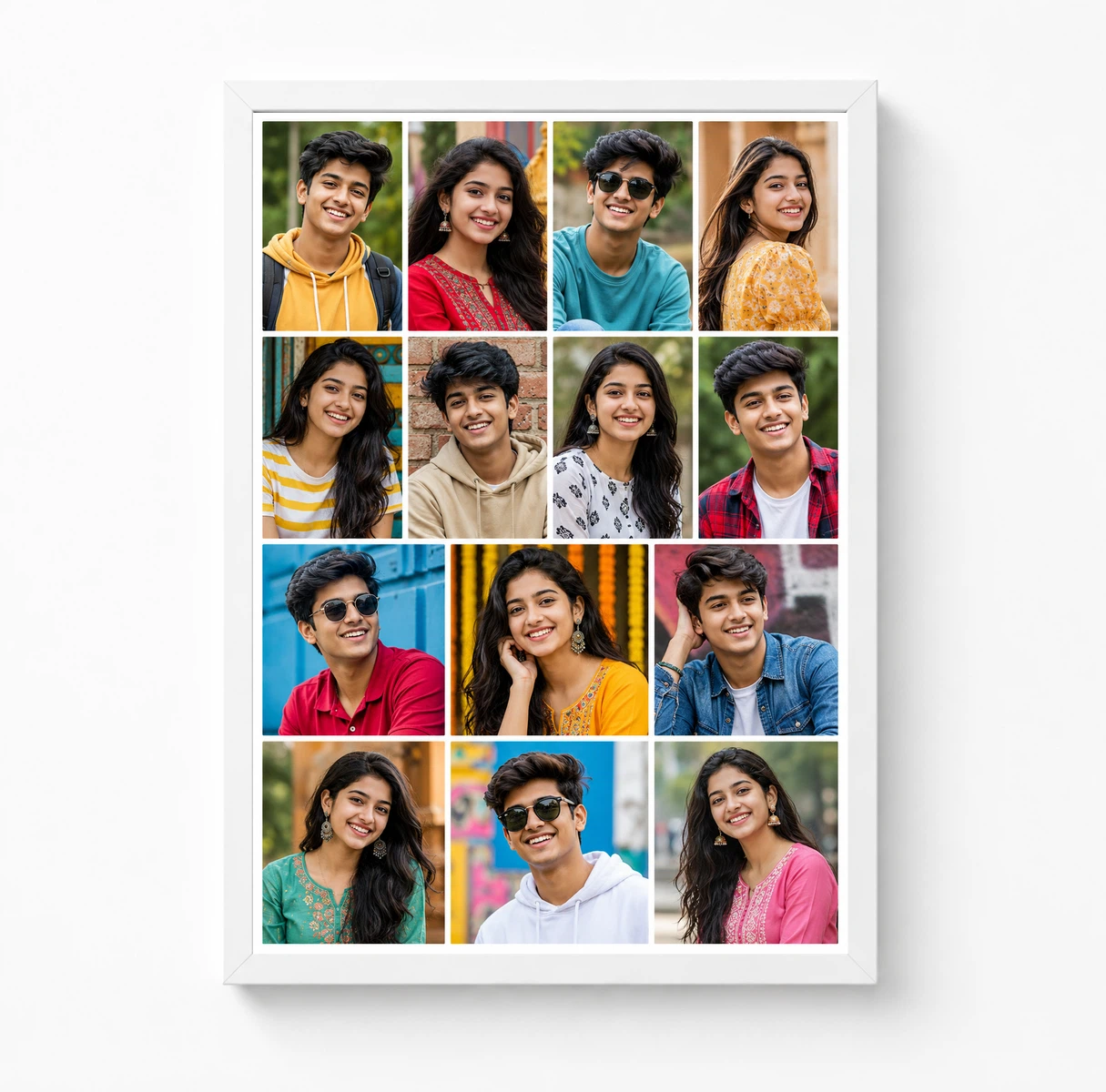 14 Photo Collage Frame 4+4+3+3 Four Row Layout 3 14 Photo Collage Frame 4+4+3+3 Four Row Layout - Image 3