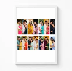 14 Photo Collage Frame Brick Pattern 7+7 Offset Layout 6 14 photo collage frame brick pattern 7 7 offset layout india 10 white main