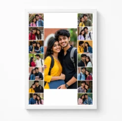 15 photo collage frame 1 hero 2x7 grid around layout india 01 white main