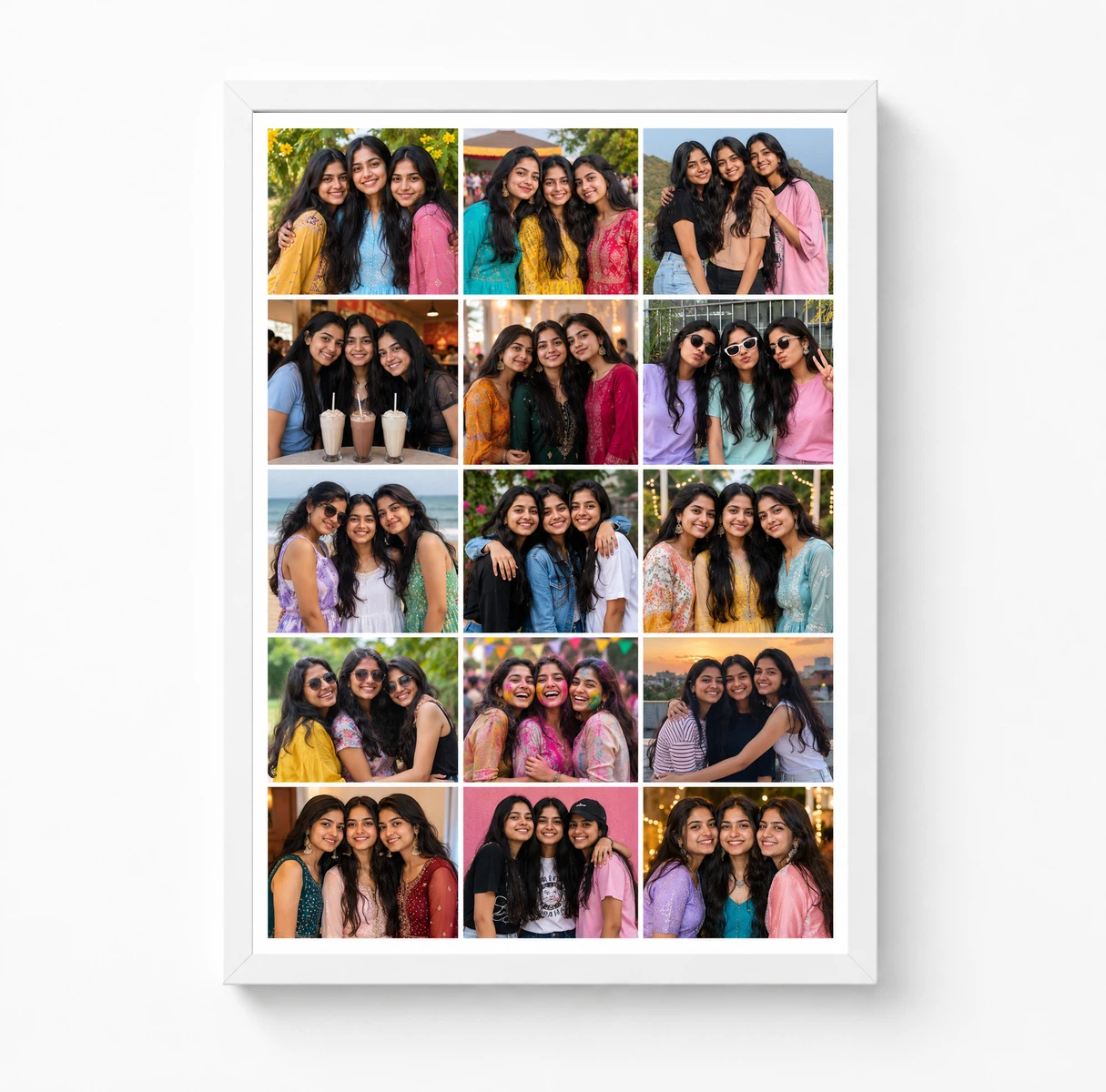 15 Photo Collage Frame 3+3+3+3+3 Five Rows Equal Layout 3 15 Photo Collage Frame 3+3+3+3+3 Five Rows Equal Layout - Image 3
