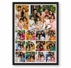 15 Photo Collage Frame 3 Big Top + 4x3 Grid Bottom Layout