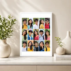 15 photo collage frame 5 5 5 three equal rows layout india 06 white 2