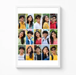 15 photo collage frame 5 5 5 three equal rows layout india 06 white main