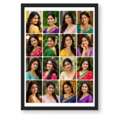 16 Photo Collage Frame 16 Rounded Corner Soft Grid Layout