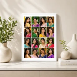 16 photo collage frame 16 rounded corner soft grid layout india 01 white 2