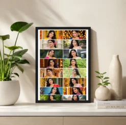 Alternative view of 16 Photo Collage Frame 2x8 Tall Grid Layout