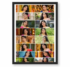 16 Photo Collage Frame 2x8 Tall Grid Layout