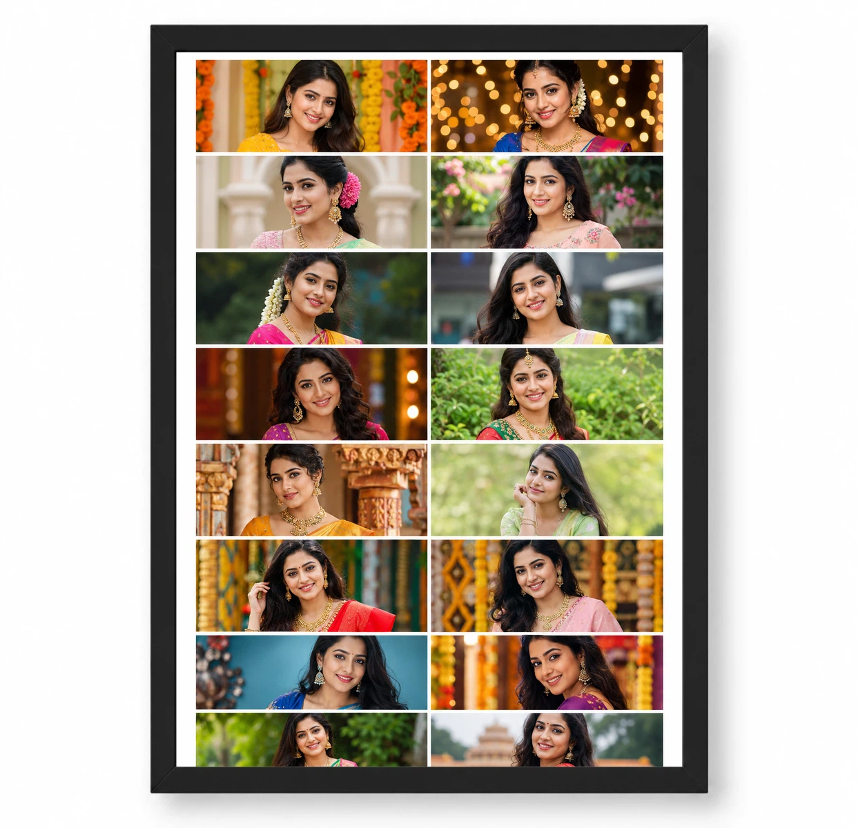 16 Photo Collage Frame 2x8 Tall Grid Layout 1 16 Photo Collage Frame 2x8 Tall Grid Layout