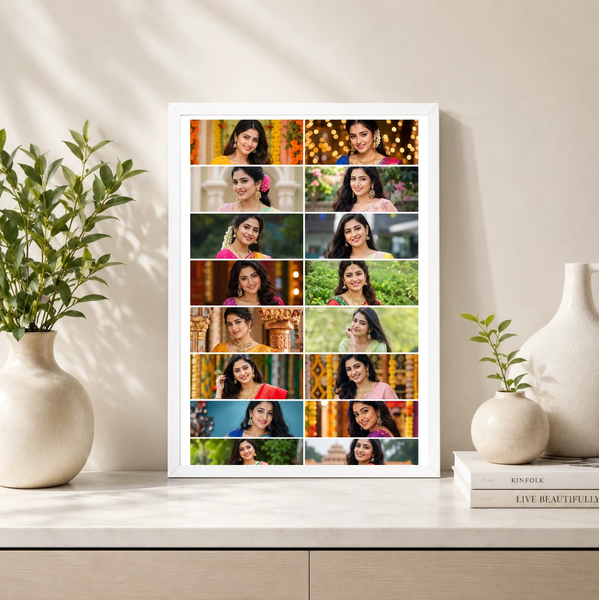 16 Photo Collage Frame 2x8 Tall Grid Layout 4 16 Photo Collage Frame 2x8 Tall Grid Layout - Image 4