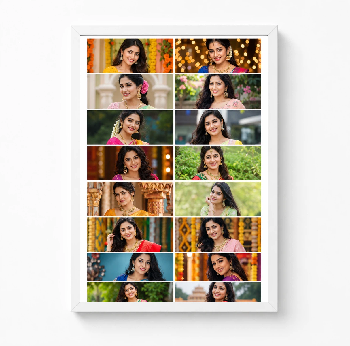 16 Photo Collage Frame 2x8 Tall Grid Layout 3 16 Photo Collage Frame 2x8 Tall Grid Layout - Image 3