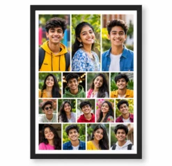 16 Photo Collage Frame 3 Big Hero + 13 Small Grid Layout