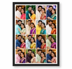 16 Photo Collage Frame 4-Column 4 Each Perfect Vertical Layout