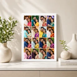 16 photo collage frame 4 column 4 each perfect vertical layout india 05 white 2