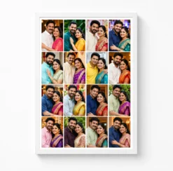 16 photo collage frame 4 column 4 each perfect vertical layout india 05 white main