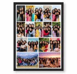 16 Photo Collage Frame 5+5+4+2 Row Grid Layout