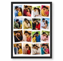 16 Photo Collage Frame Scattered Polaroids 16 Wall Layout