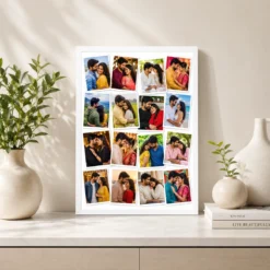 16 photo collage frame scattered polaroids 16 wall layout india 10 white 2